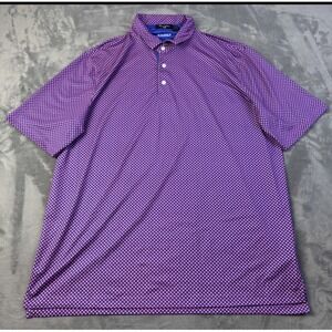 Byron Nelson Polo Shirt Mens Large Purple Pink Golf Performance Geometric